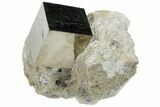 Natural Pyrite Cube In Rock From Spain #82042-1